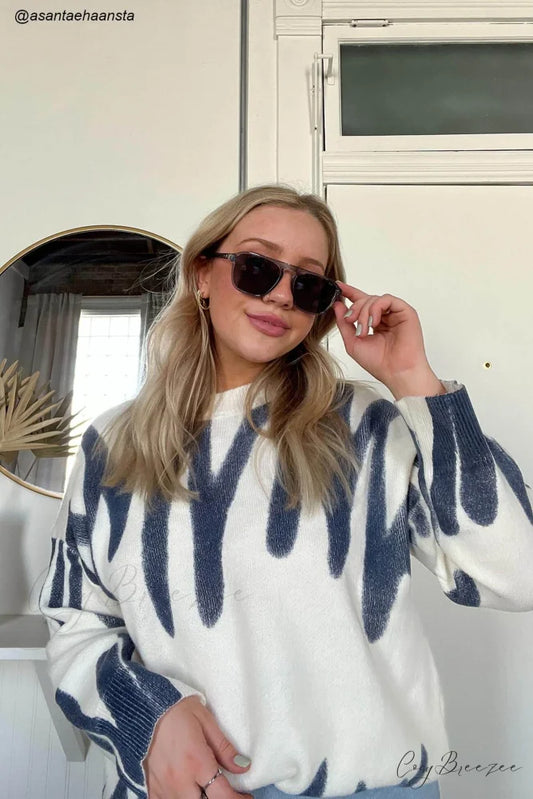 Crew Neck Jumper with Pattern