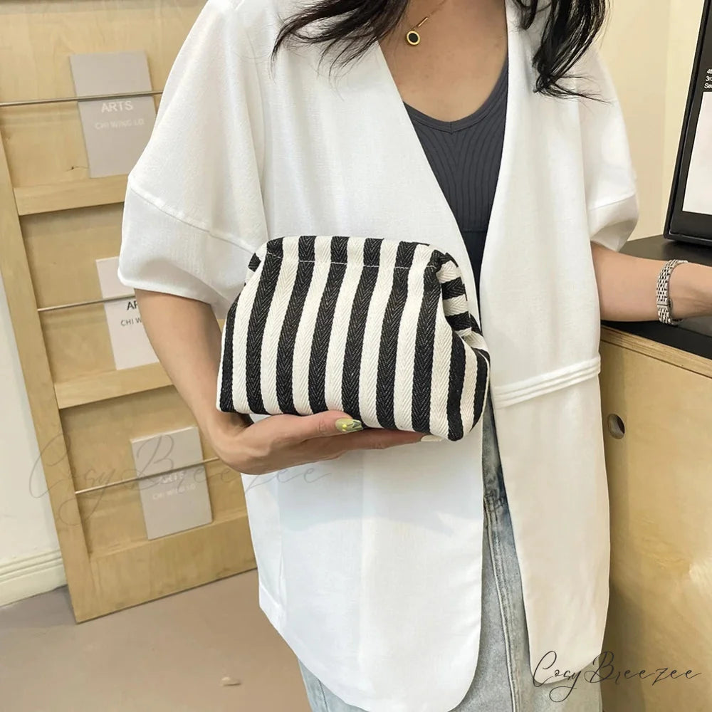 Crochet Canvas Colorblock Summer Clutch wristlet-250126