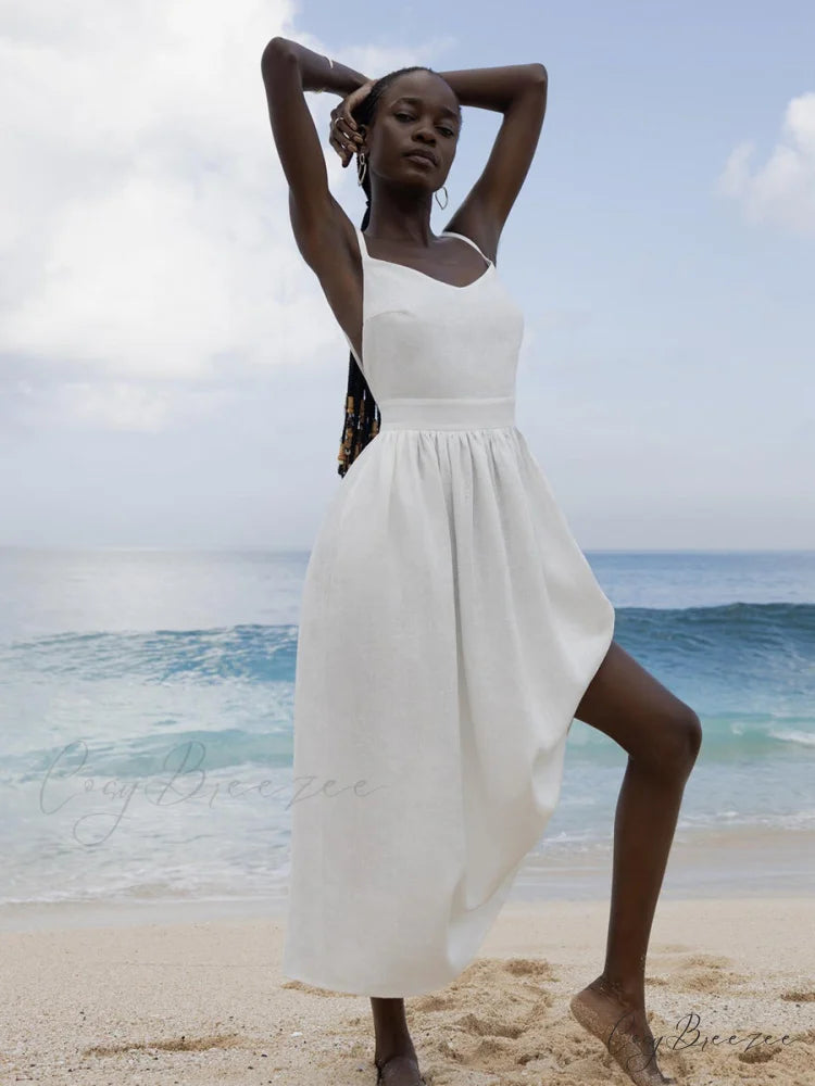 Crochet Cutie Stylish Linen Maxi Dress
