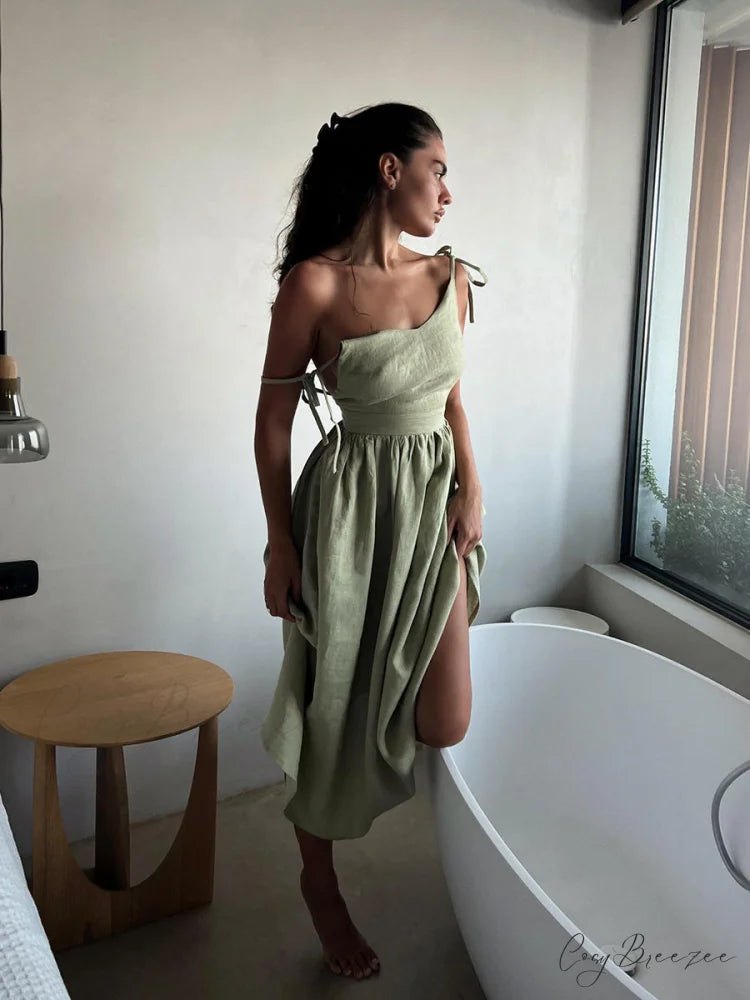 Crochet Cutie Stylish Linen Maxi Dress