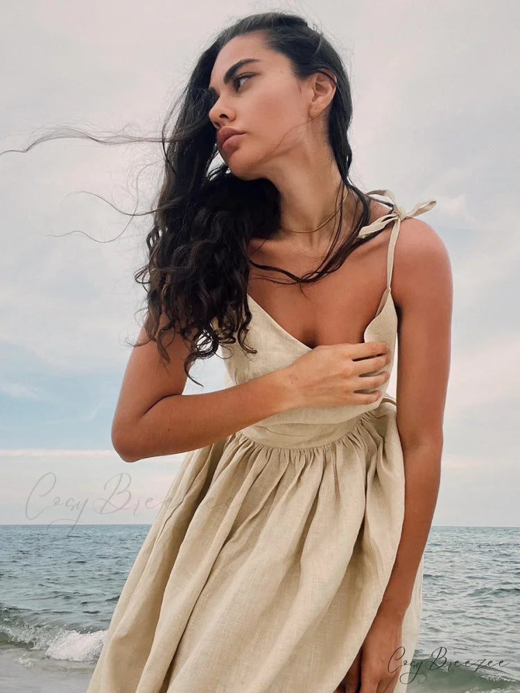 Crochet Cutie Stylish Linen Maxi Dress