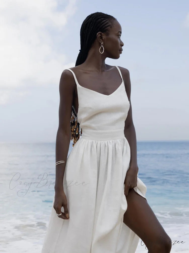 Crochet Cutie Stylish Linen Maxi Dress