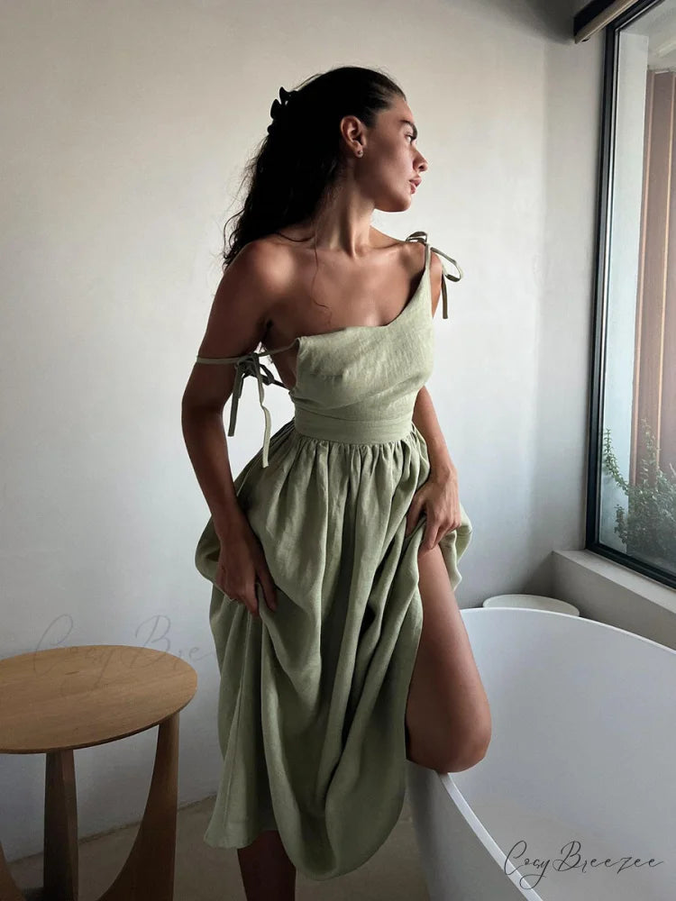Crochet Cutie Stylish Linen Maxi Dress