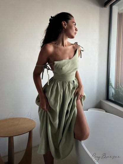 Crochet Cutie Stylish Linen Maxi Dress