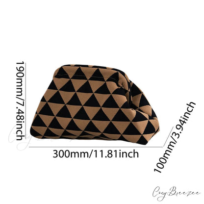 Crochet Woven Beach Clutch Black Gold wristlet-250126