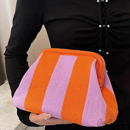 Crochet Woven Beach Clutch wristlet-250126