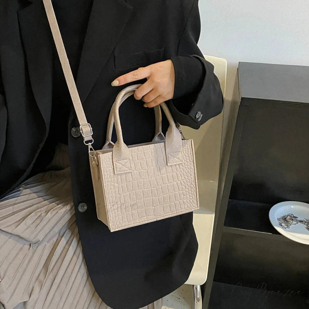 Crocodile Grain Simple PU Leather Shoulder Handbag handbag-250126