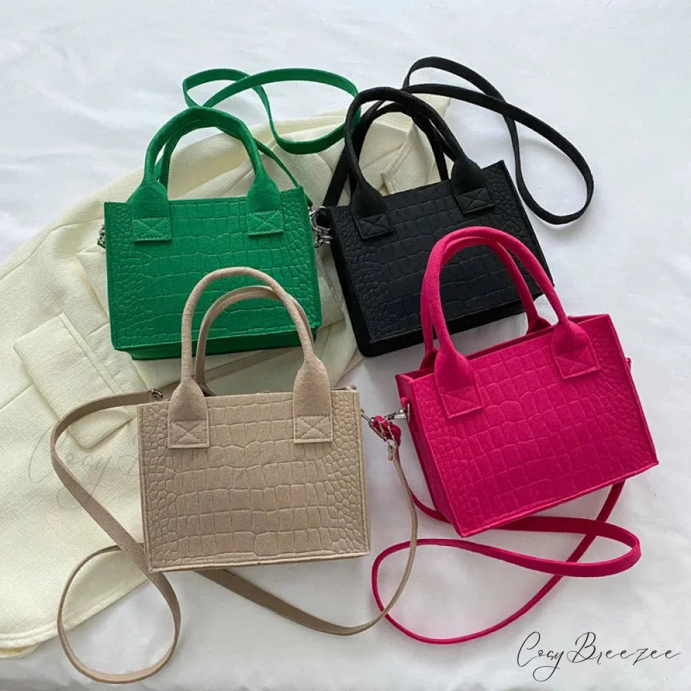 Crocodile Grain Simple PU Leather Shoulder Handbag handbag-250126