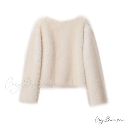 Cropped Faux Stylish Fur Coat