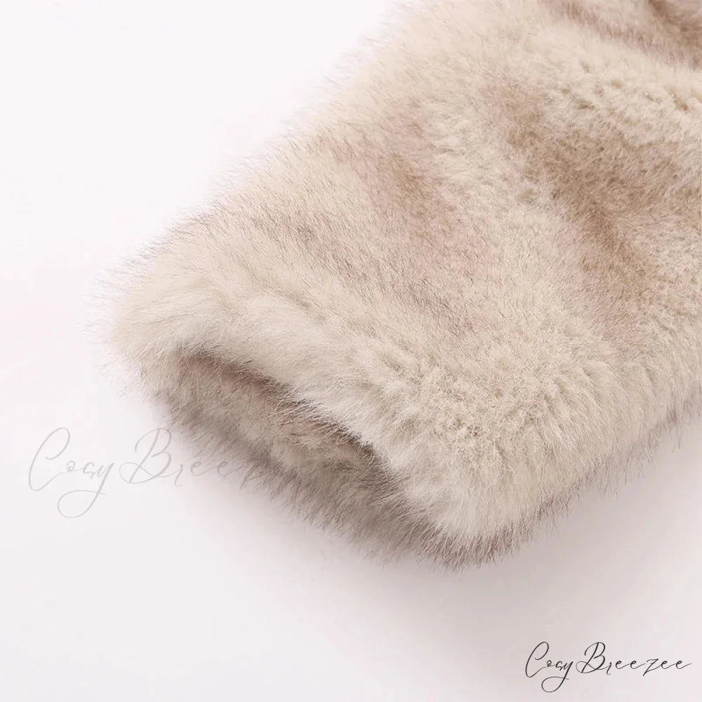 Cropped Faux Stylish Fur Coat