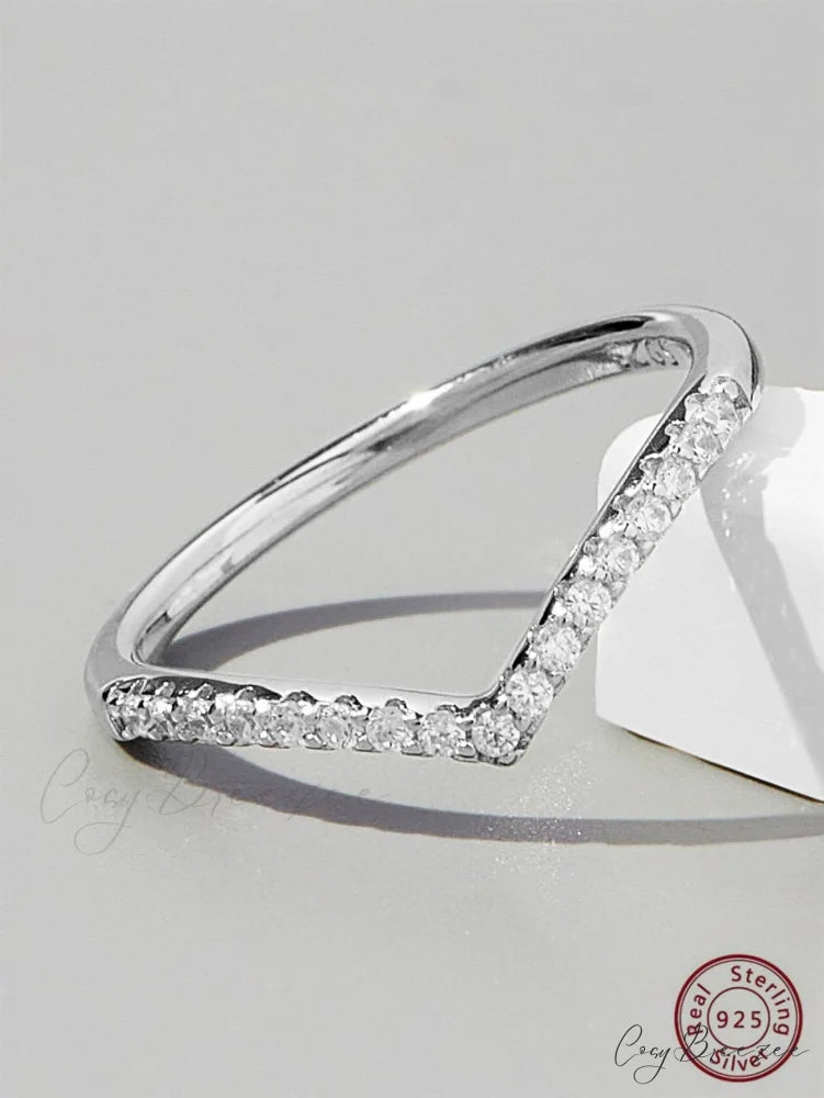 Cubic Zirconia Decor Silver Ring