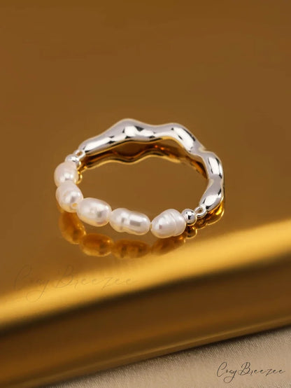 Cultured Pearl Decor Ring Silver / one-size