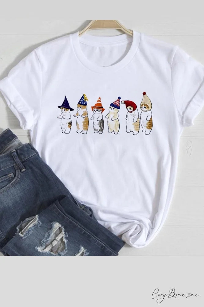 Cute Cats Tee Shirt Cats Play / XS