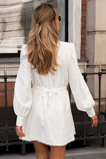 Tassel Sleeve Waisted Boho Dress