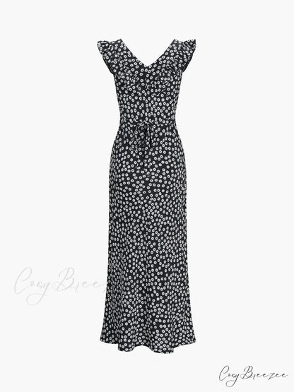 Daisy Floral Graceful Print Long Dress