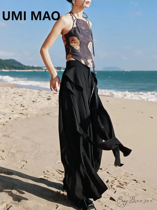 Dark Design Détachable Patch Large Leggings Vintage Pants