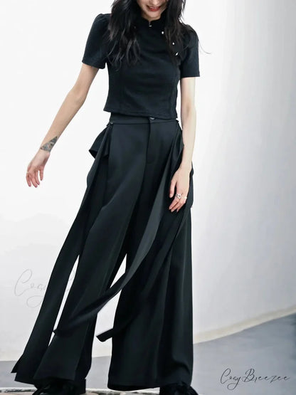 Dark Design Détachable Patch Large Leggings Vintage Pants