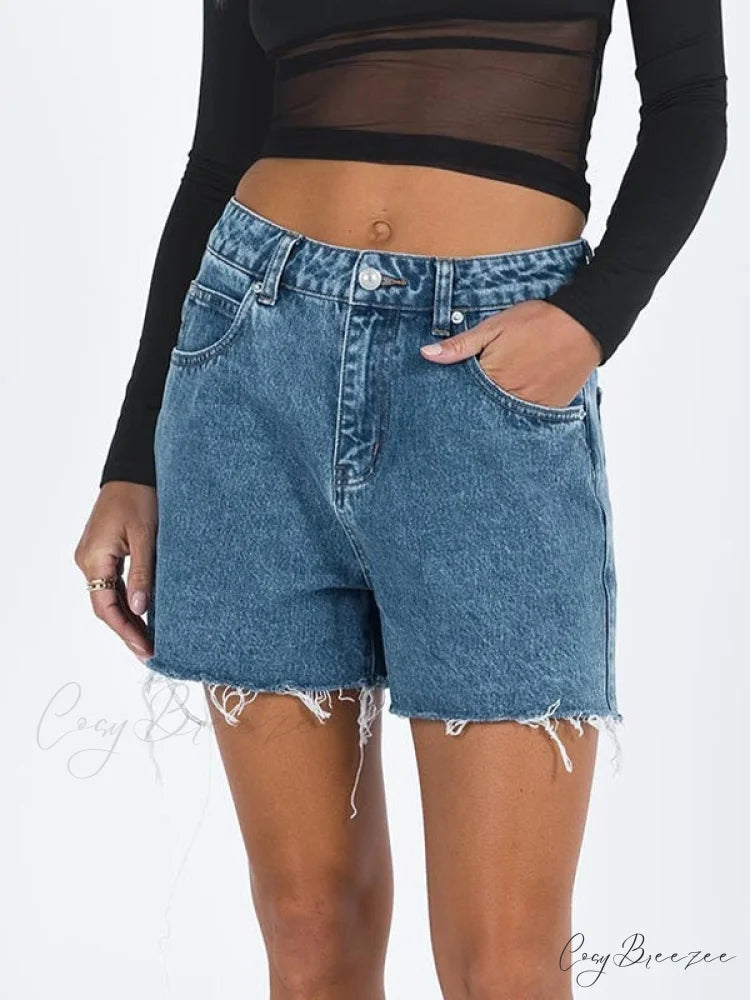 Dark Wash Patchwork Trendy Baggy Boyfriend Jeans Black / S