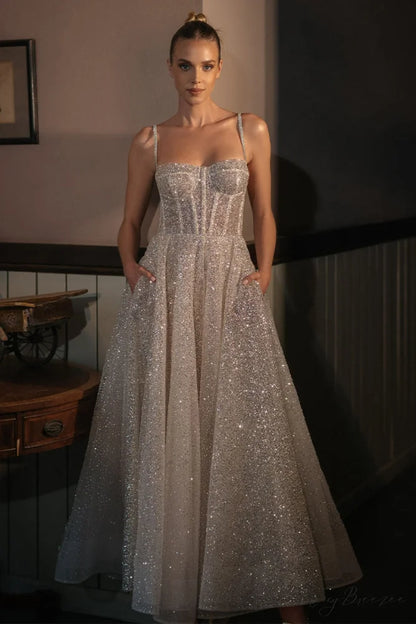 Dazzling Moi Glitter Trendy Sleeveless Midi Dress