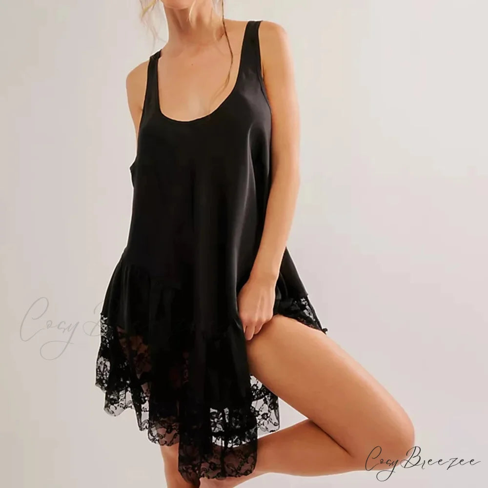Deep U-Neck Ruffled Mini Gown minidress-250223