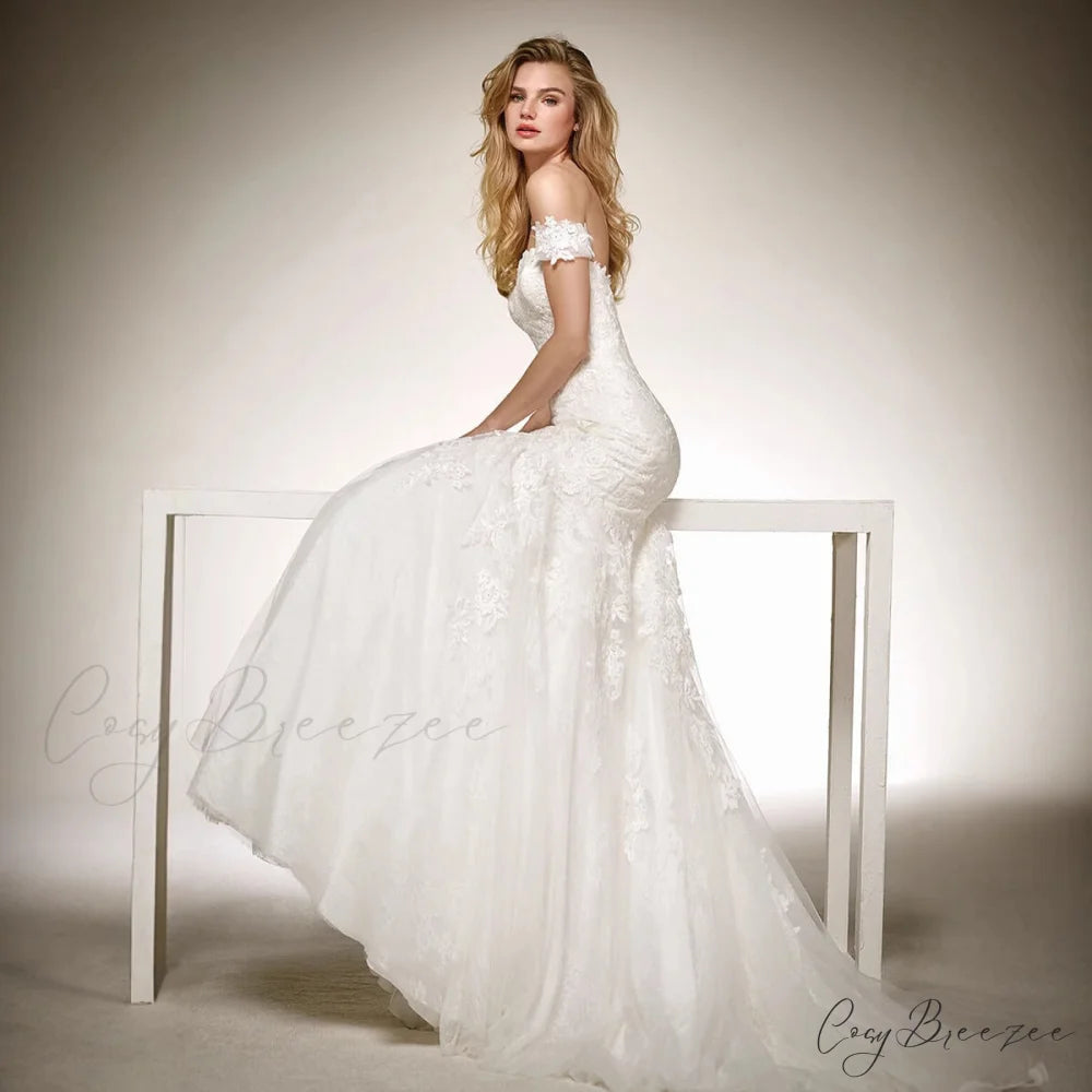Deep-V Long Train Transparent Marriage Gown weddingdress-250223