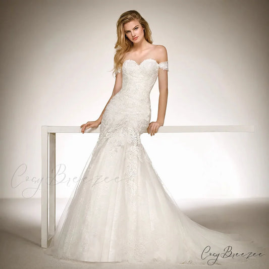 Deep-V Long Train Transparent Marriage Gown white / 2 weddingdress-250223