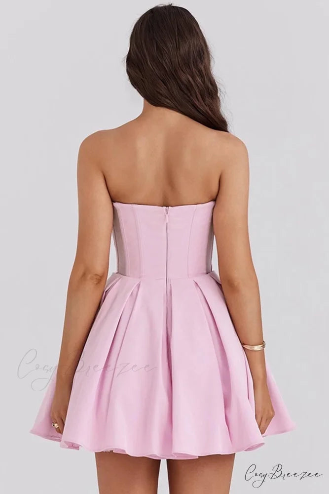 Deeply Adorable Graceful Strapless Mini Dress