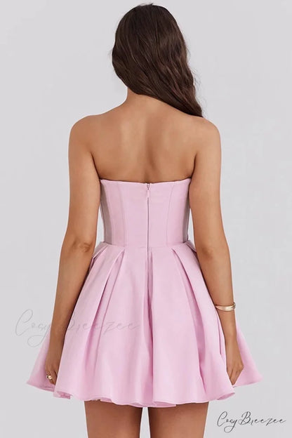 Deeply Adorable Graceful Strapless Mini Dress