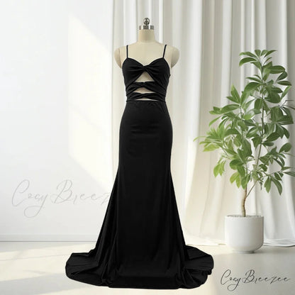 Delta Formal Stylish Cutout Glitter Dress BLACK / S