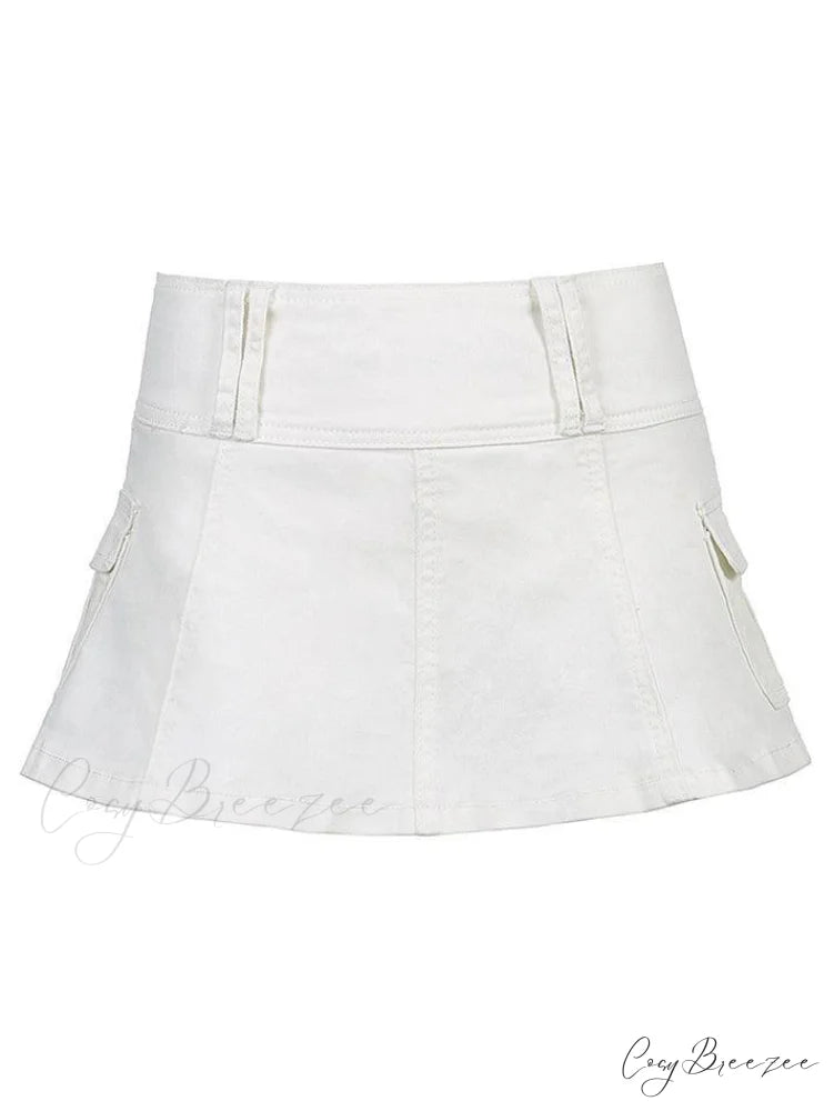 Denim Ripped Graceful Slit Tassels Skirt
