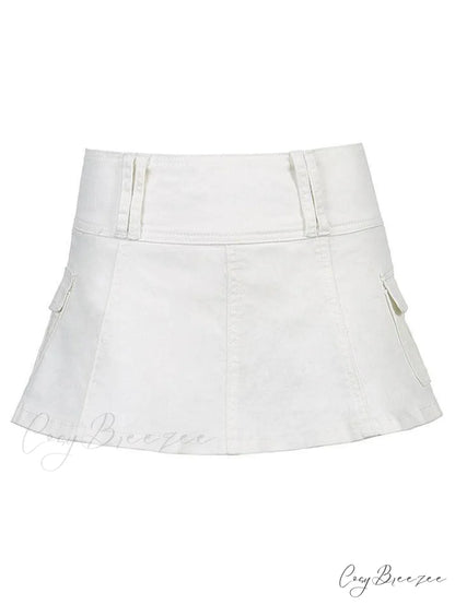 Denim Ripped Graceful Slit Tassels Skirt