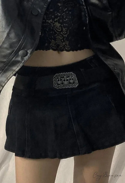 Denim Ripped Graceful Slit Tassels Skirt