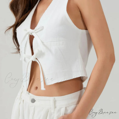 Denim Tie-Up Jean Crop Top croptop-250223