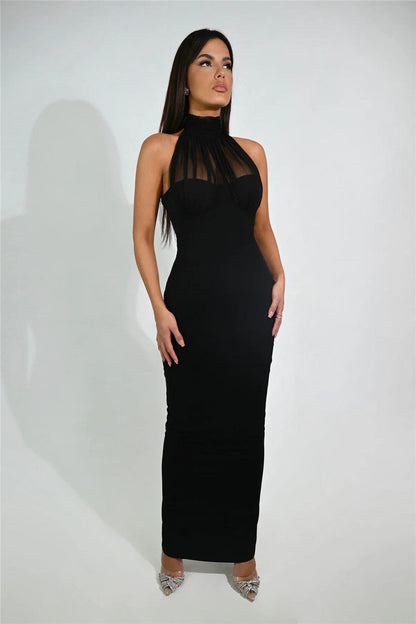 Valery Black Sleeveless Maxi Dress