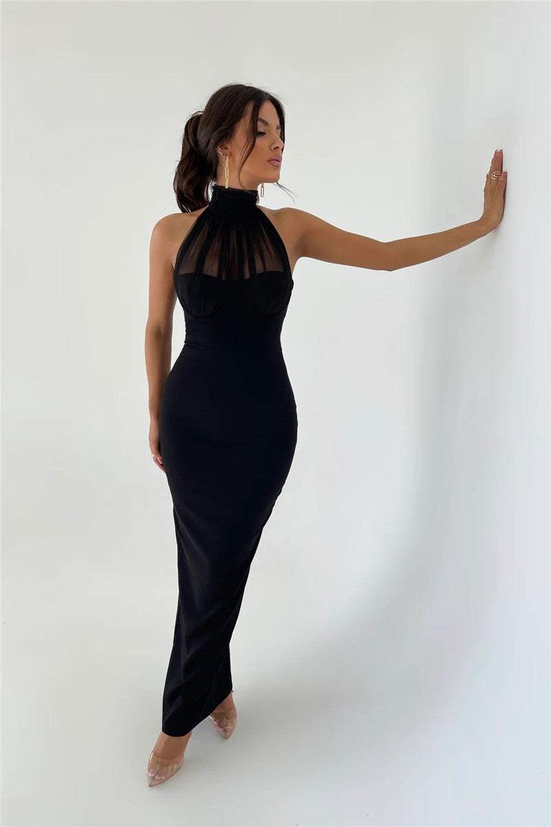 Valery Black Sleeveless Maxi Dress