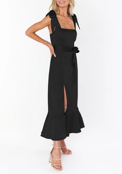 Alexa A Line Spaghetti Strap Maxi Dress