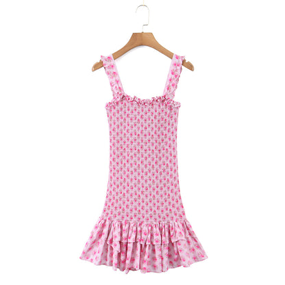 Judy Pink Flower Print Mini Dress