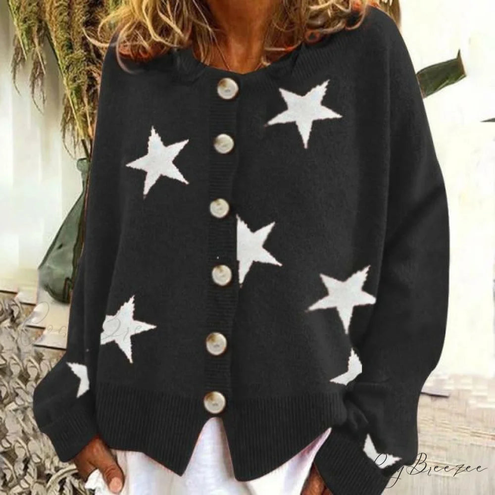 Design Star Cardigan Black / S