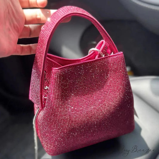 Designer Luxury Evening Clutch Women Shiny Mini Bag rose red / Mini(Max Length<20cm) clutchbag-250126