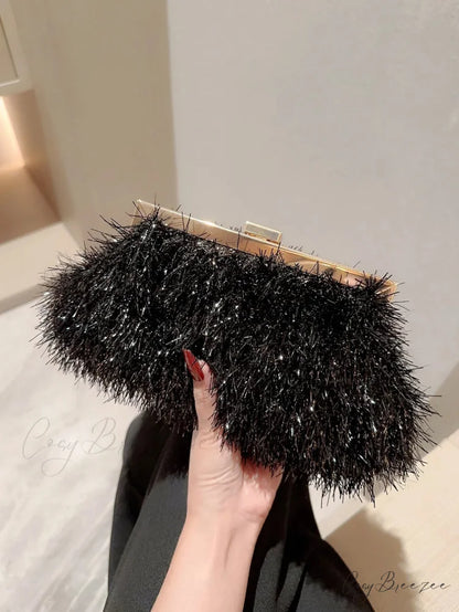 Designer Luxury Evening Wedding Bag Black clutchbag-250126