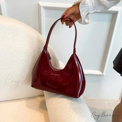 Designer Solid Shoulder Bag for Women Burgundy shoulder-250126