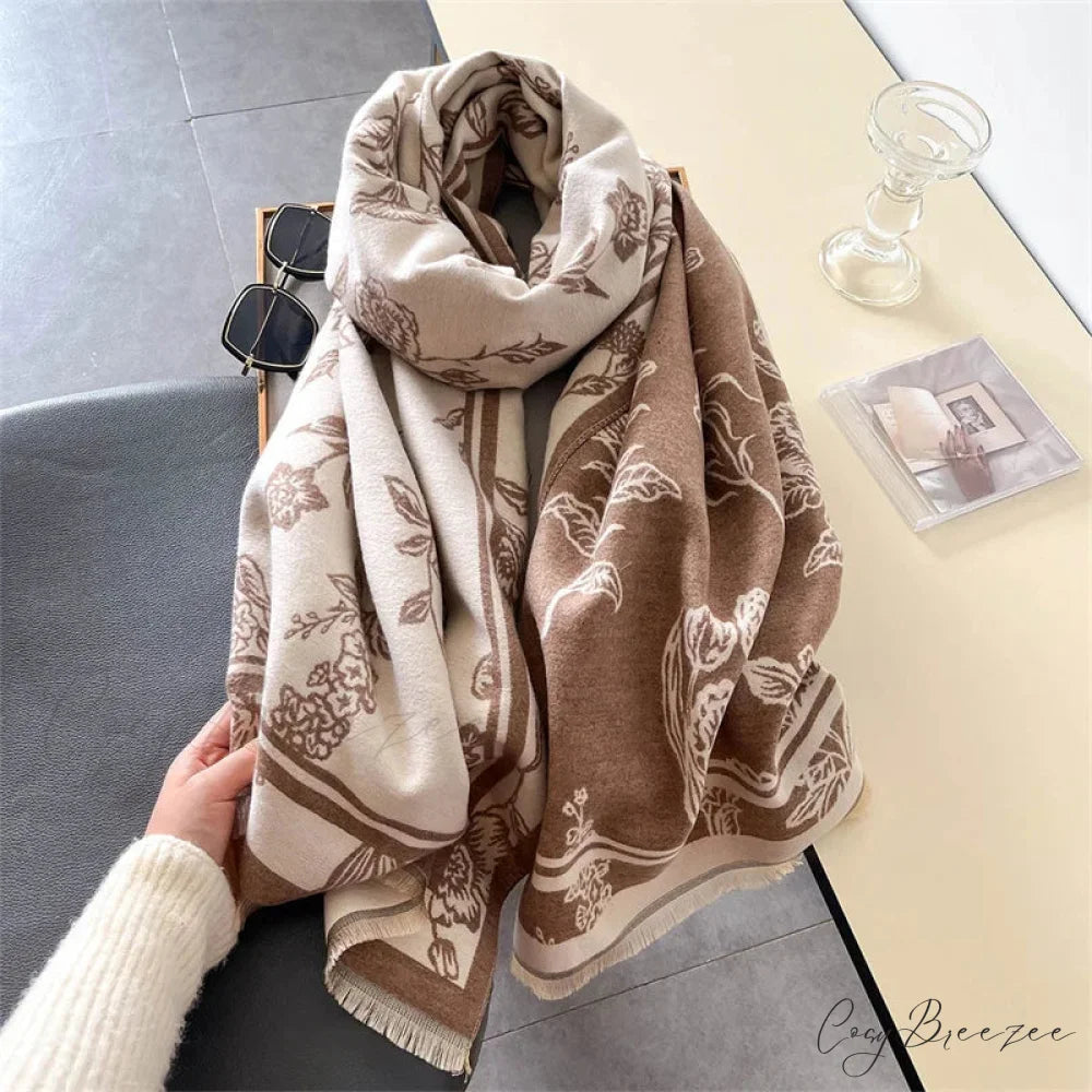 Designer Winter Cashmere Shawl Scarf red2 scarf-241228