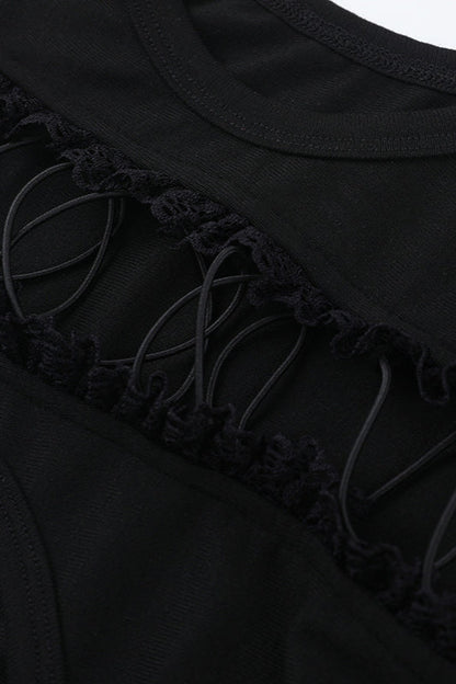 Sexy Sleeveless Lace-Up Knit Top