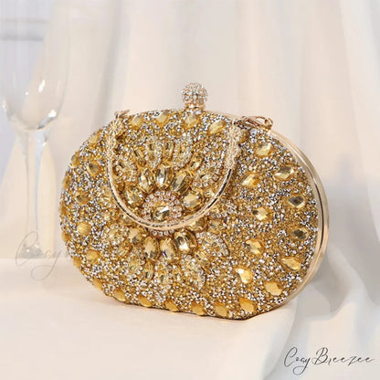 Diamond Luxury Crystal Wedding Party Purse Gold clutchbag-250126