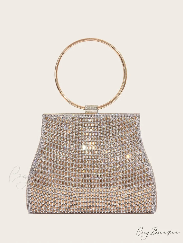Diamond Rhinestones Bridal Evening Clutch Bag Gold clutchbag-250126