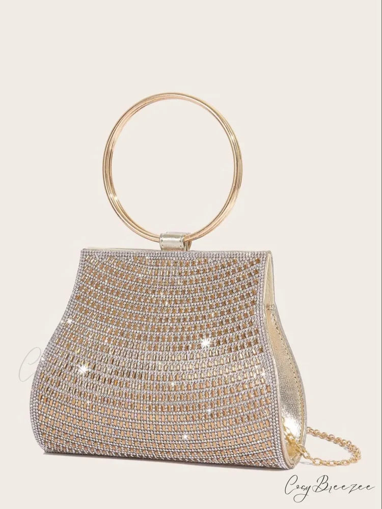 Diamond Rhinestones Bridal Evening Clutch Bag Gold clutchbag-250126