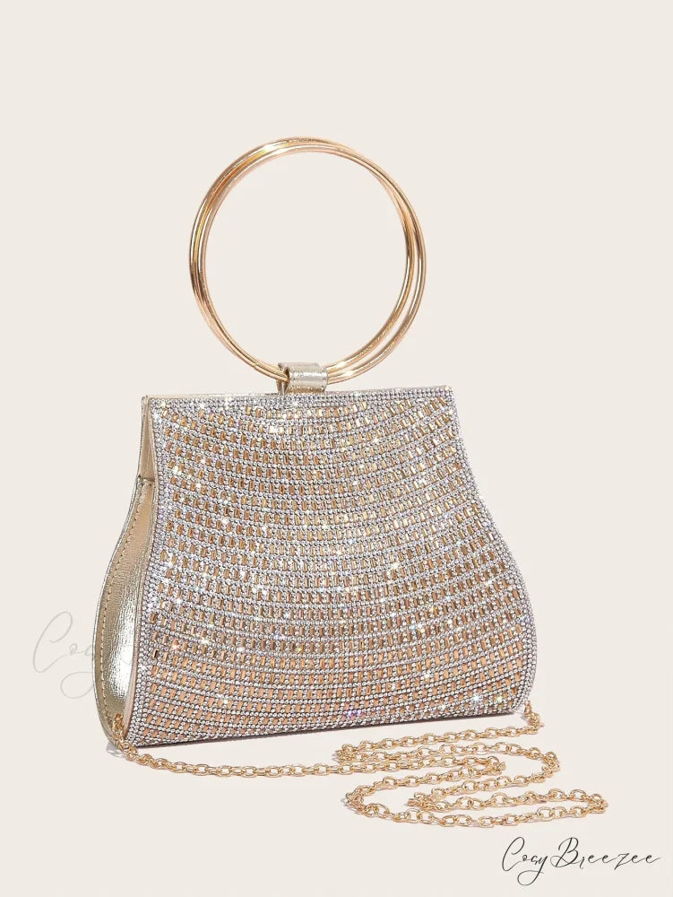 Diamond Rhinestones Bridal Evening Clutch Bag Gold clutchbag-250126