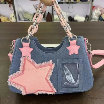 Diamond Silver Leather Crossbody shoulder-250126