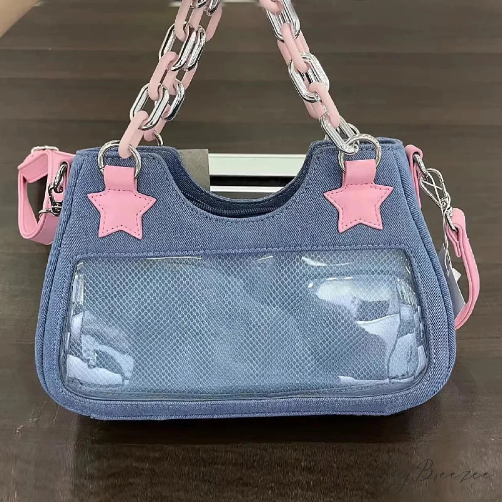 Diamond Silver Leather Crossbody shoulder-250126
