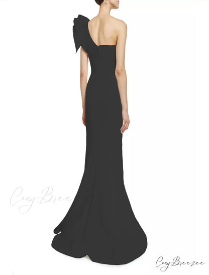 Diana Formal One Charming Shoulder Ruffle Dress